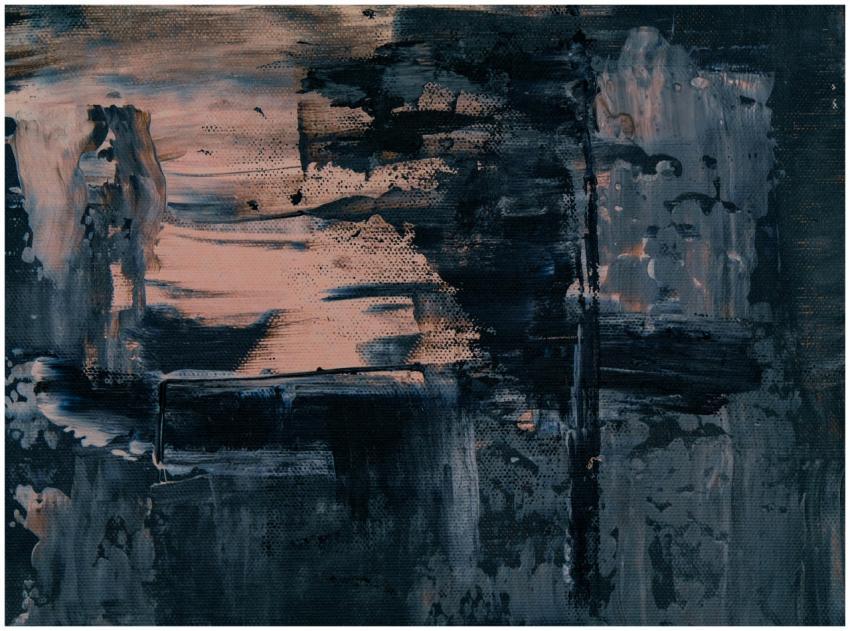Abstract expressionist painting with dark and mood