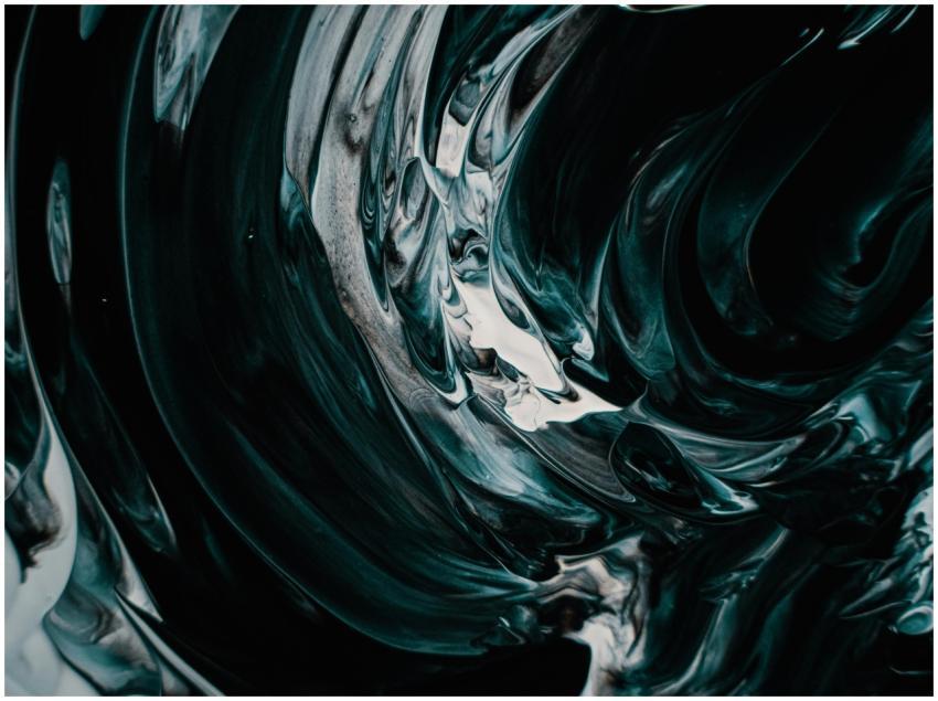 Stunning abstract image featuring swirling dark fl