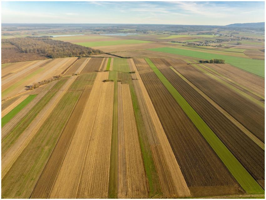 Aerial Agricultural Fields Garesnica