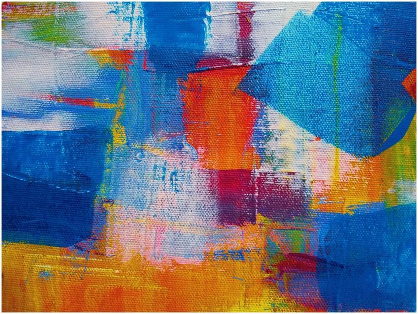 Colorful abstract oil painting with bold strokes a