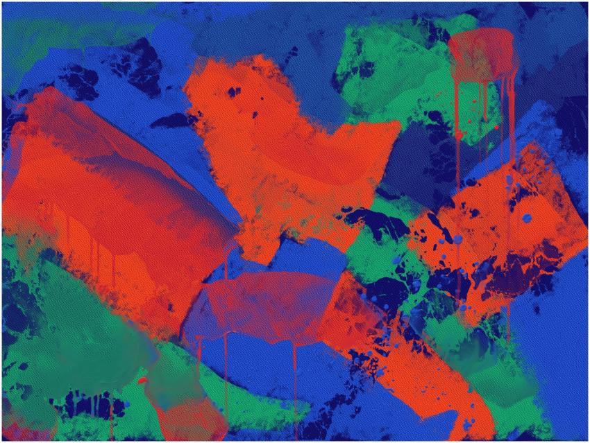 Bold and colorful abstract expressionist art with