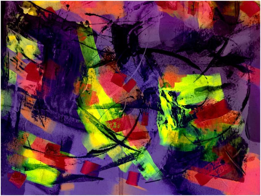 Colorful abstract expressionist artwork using bold