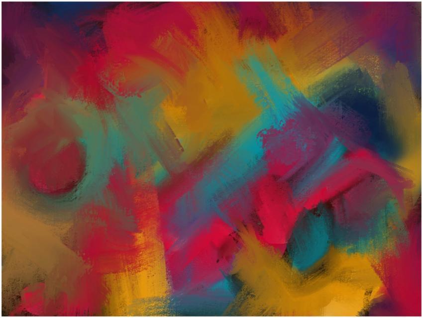 A colorful abstract painting with dynamic brush st