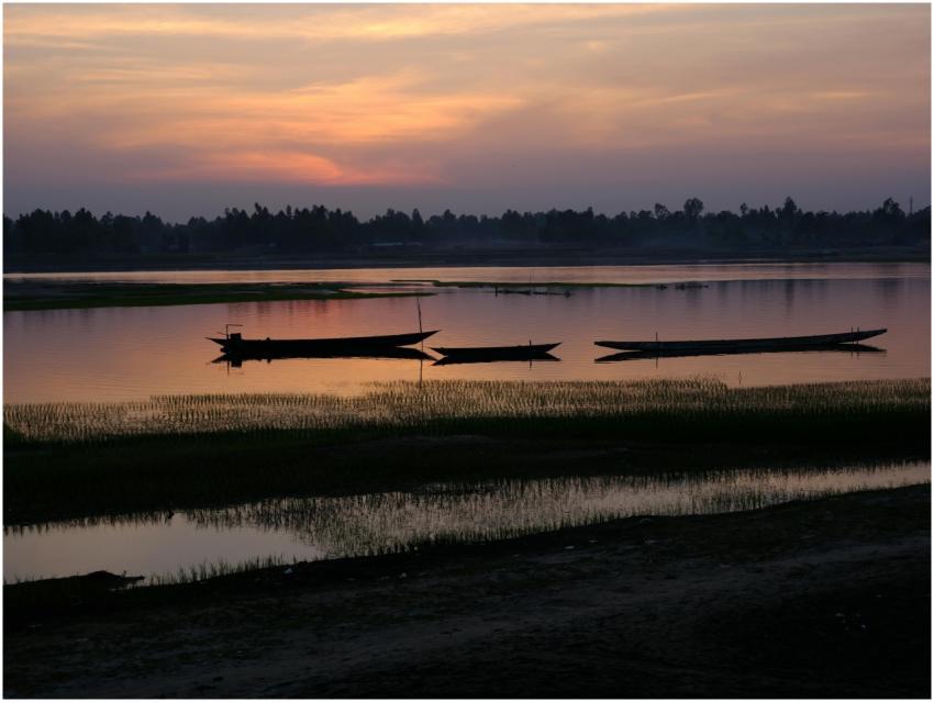 Serene River Scene Sunset