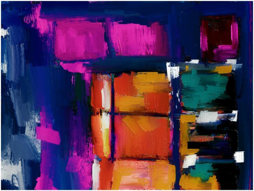 Colorful abstract painting with vivid brushstrokes