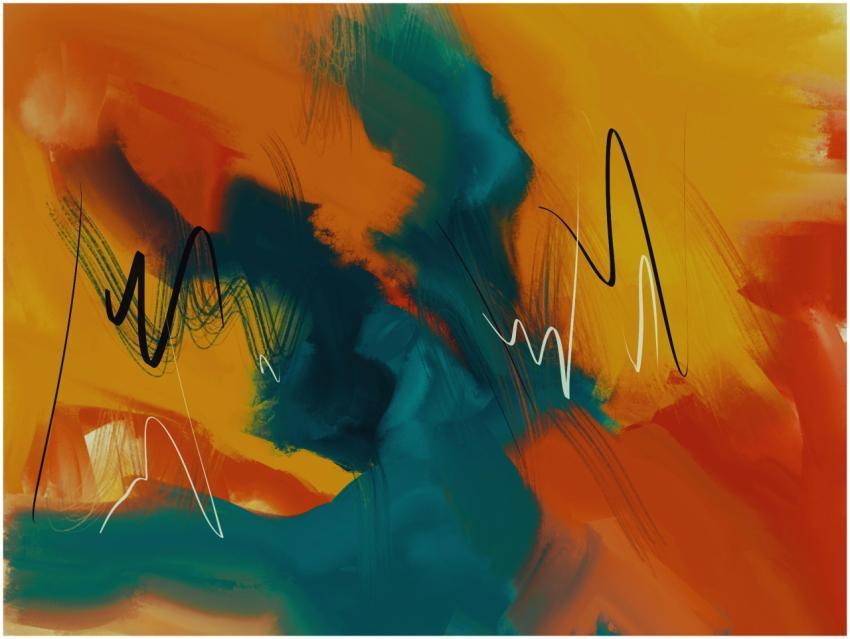Dynamic abstract artwork with bold colors and expr