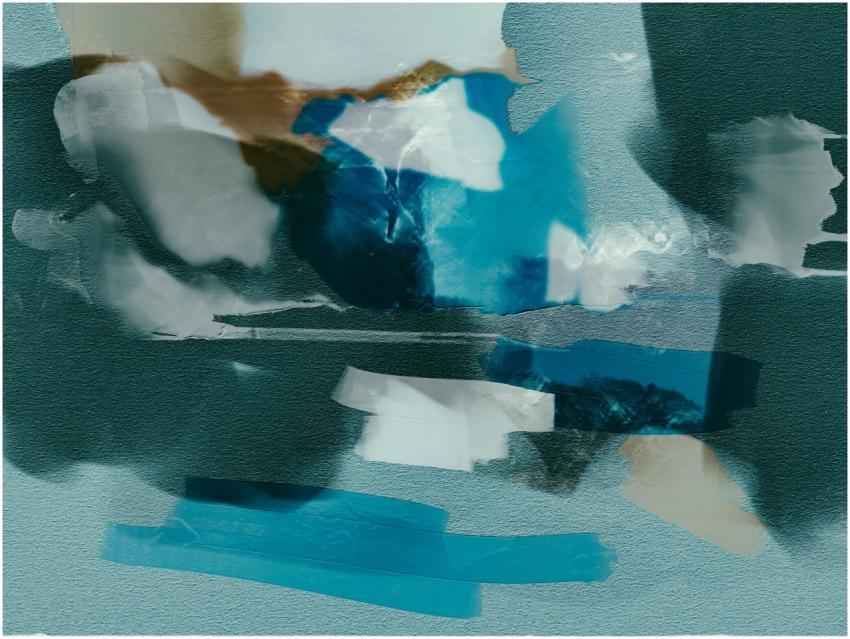 Dynamic abstract expressionist art with vibrant bl