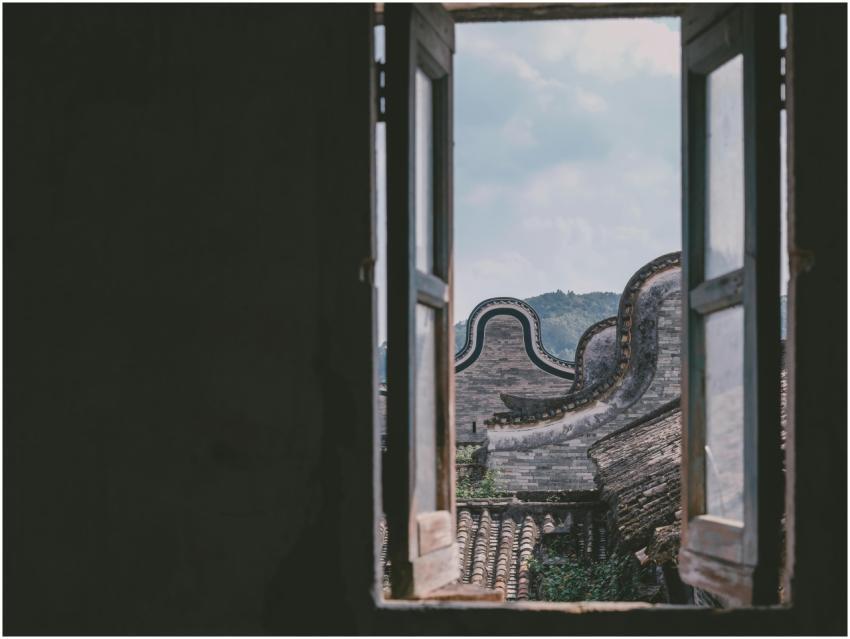 Discover the picturesque view of traditional rooft