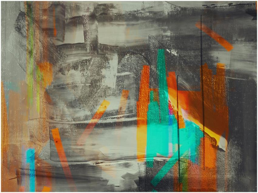 Vibrant abstract expressionist artwork with colors