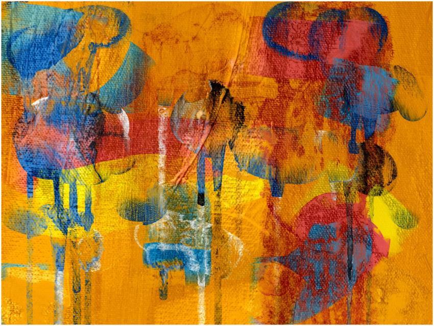 Colorful abstract expressionist painting with vibr