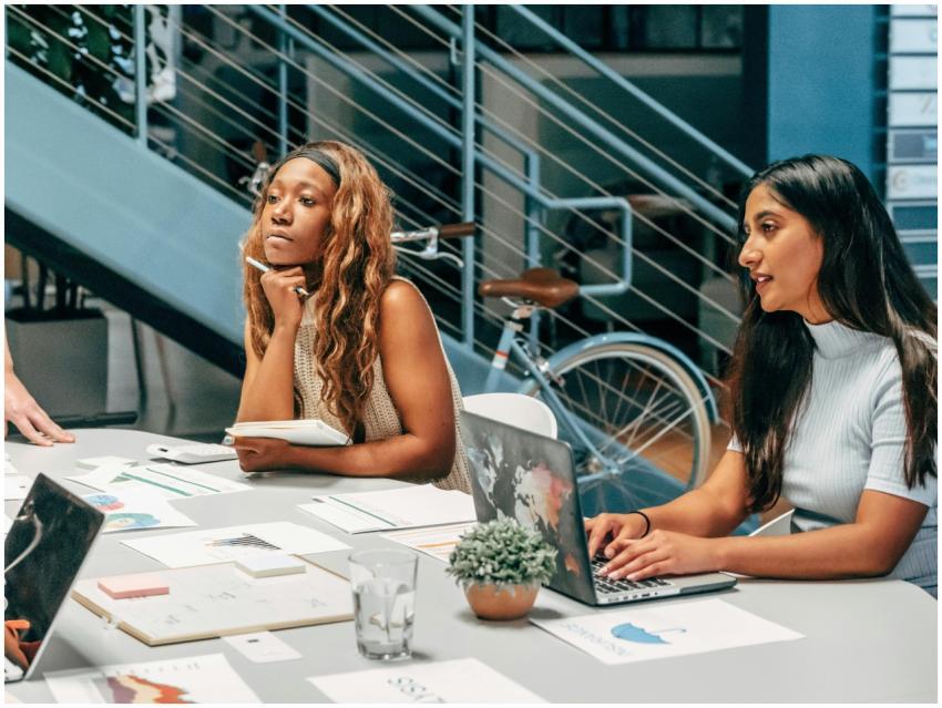 Diverse women engaging in a collaborative meeting