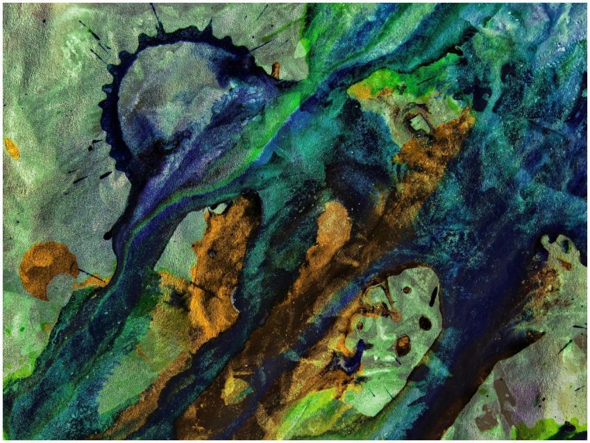 Colorful abstract expressionist painting with vibr