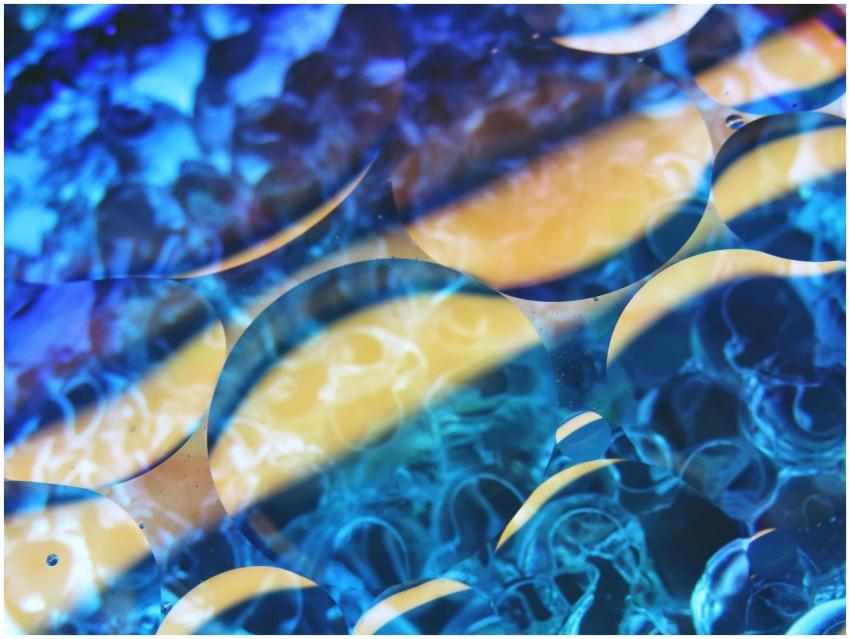 Vibrant abstract art with blue and yellow hues, pe