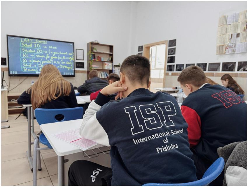 Students attentively learning in a classroom at th