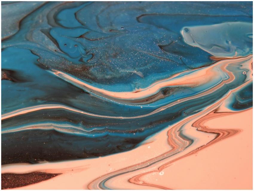 Mesmerizing abstract fluid art with blue and beige