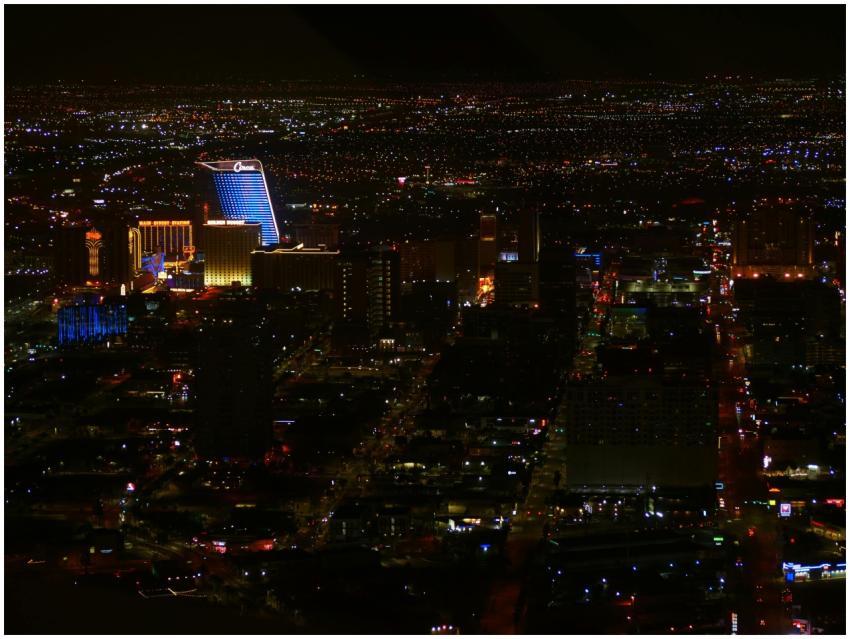 A captivating aerial view of Las Vegas' illuminate