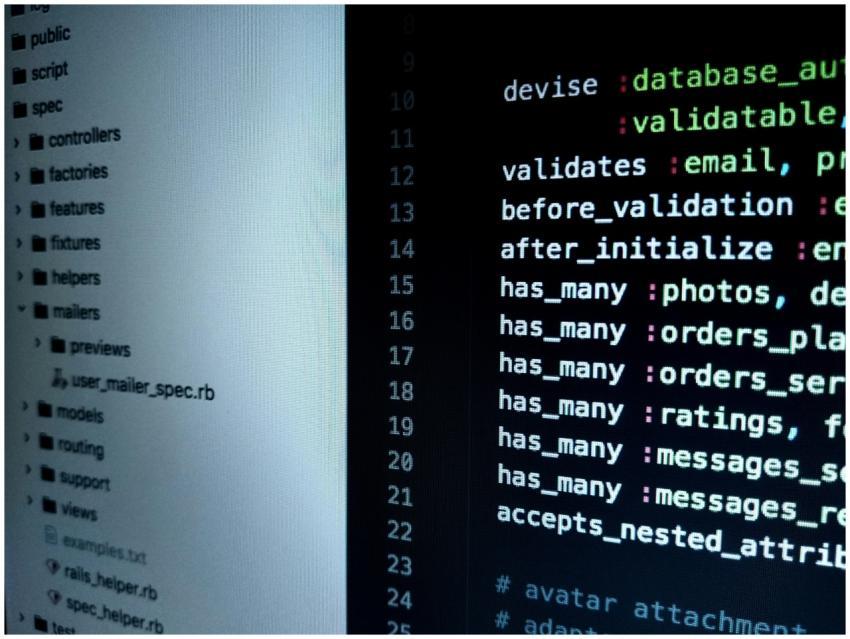 Detailed view of Ruby on Rails code highlighting s