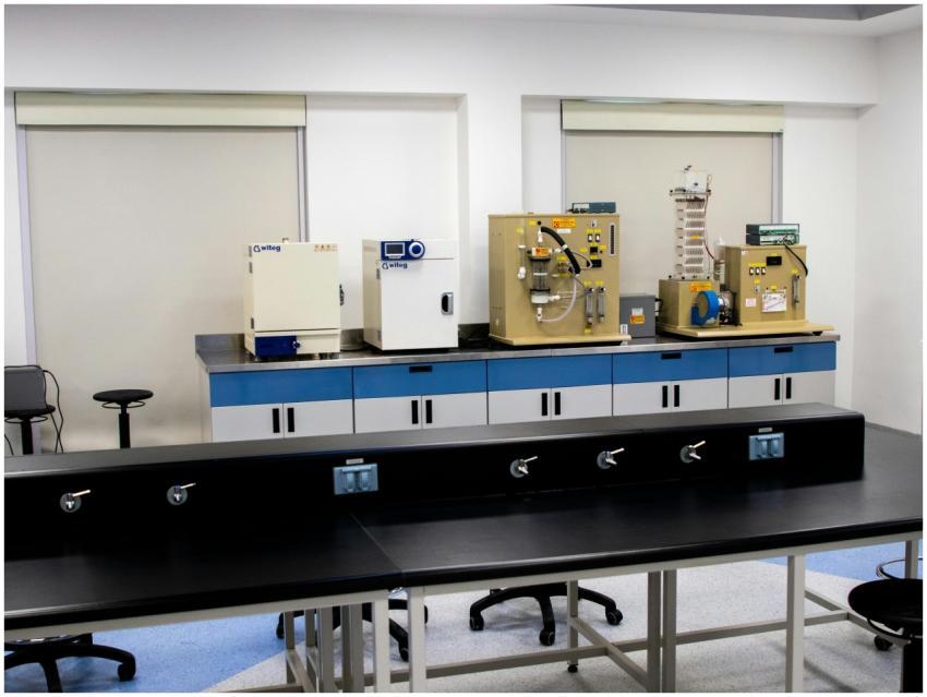 A contemporary laboratory setup featuring various