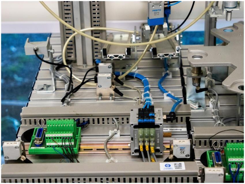 Close-up of industrial equipment showcasing electr