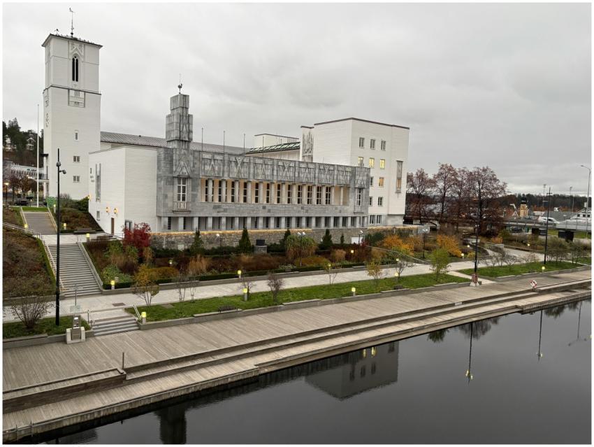 Modern Riverside Building Reflective