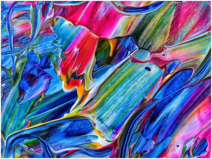 Dynamic abstract artwork featuring vivid colors an