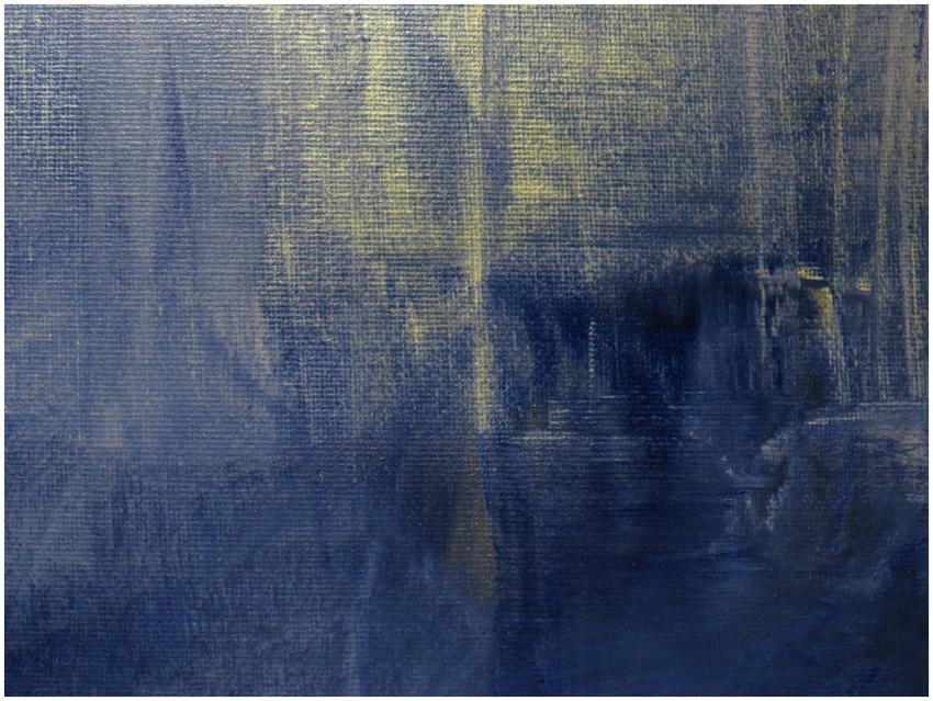 A textured abstract painting in acrylic with domin