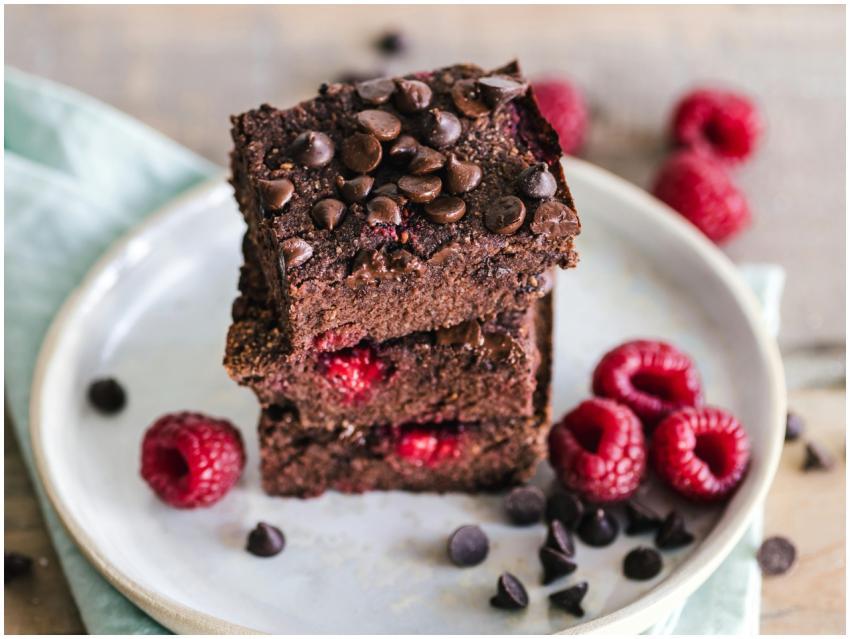 Close-up of deliciously indulgent chocolate raspbe