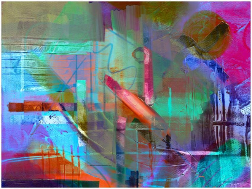 Colorful abstract expressionist painting with vibr
