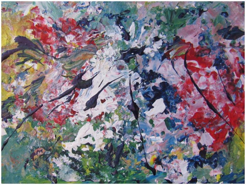 Colorful abstract painting full of texture and mov