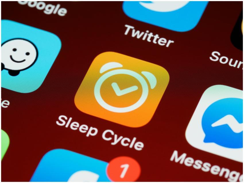 Detailed close-up of Sleep Cycle app icon on smart