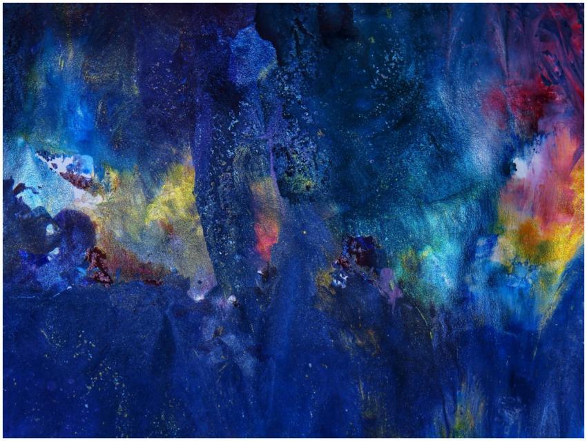 Dynamic abstract painting with vibrant blue hues a