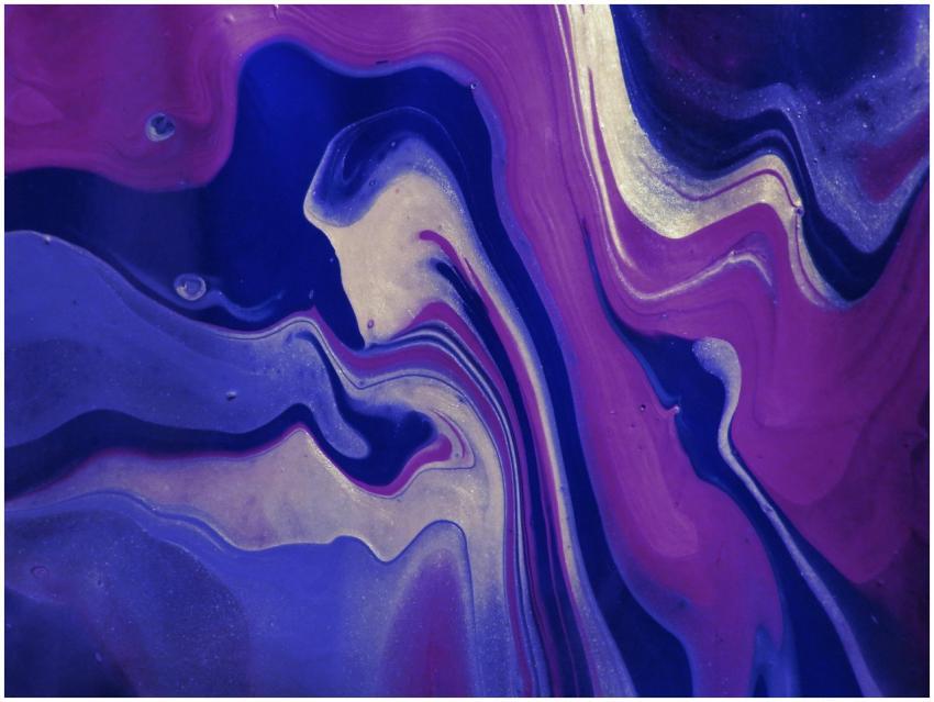 Dynamic abstract artwork featuring blue and purple
