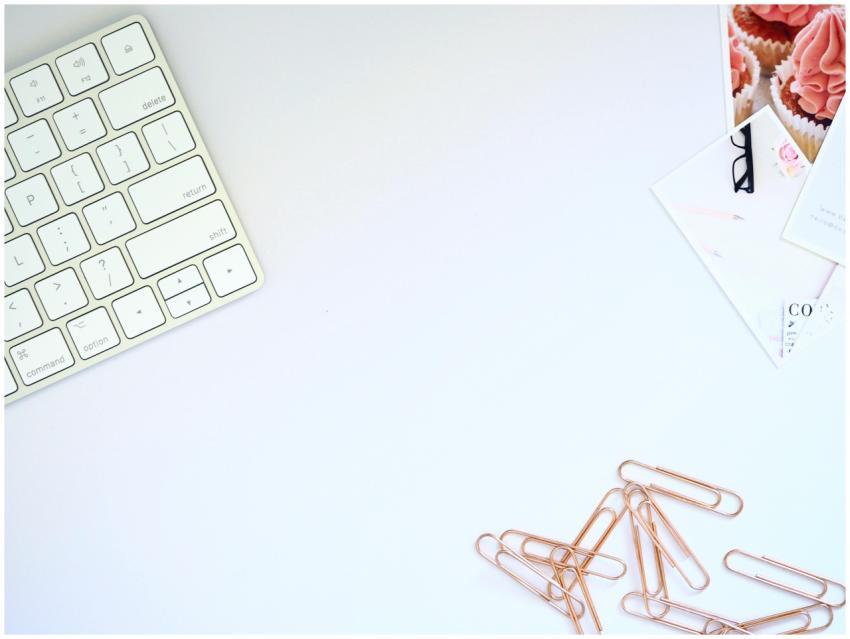 Clean and organized workspace featuring a keyboard