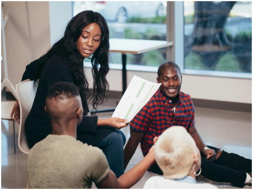 A diverse group of colleagues engaged in a collabo