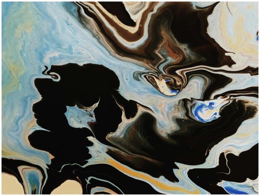 Captivating abstract painting featuring dynamic bl