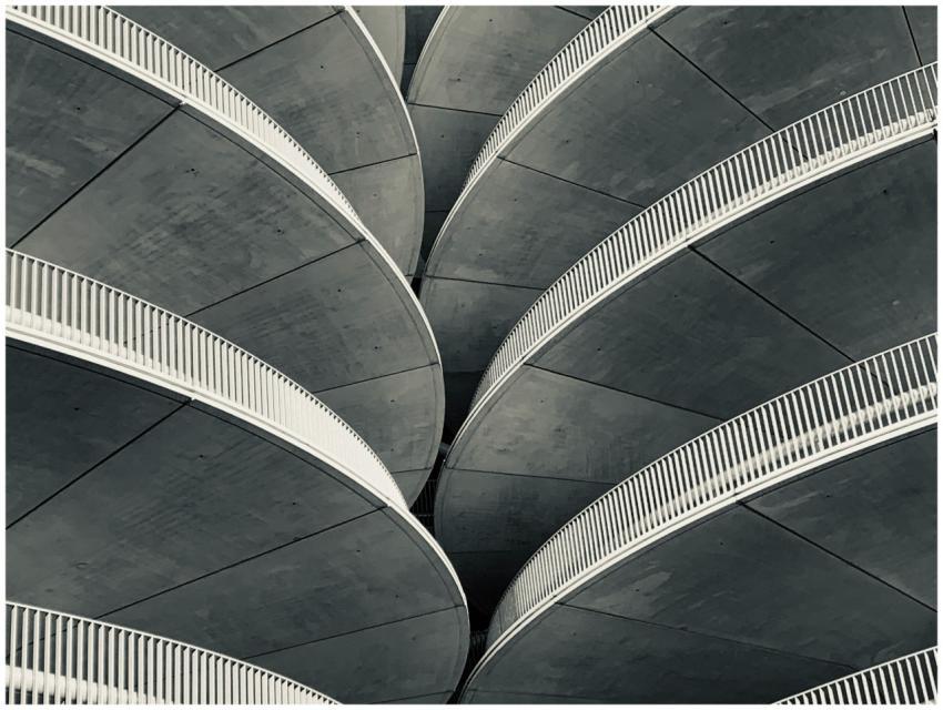 Abstract view of contemporary spiral architecture