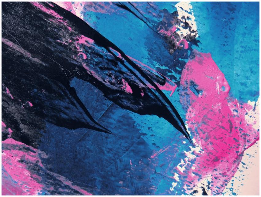 Bold and colorful abstract painting featuring vibr