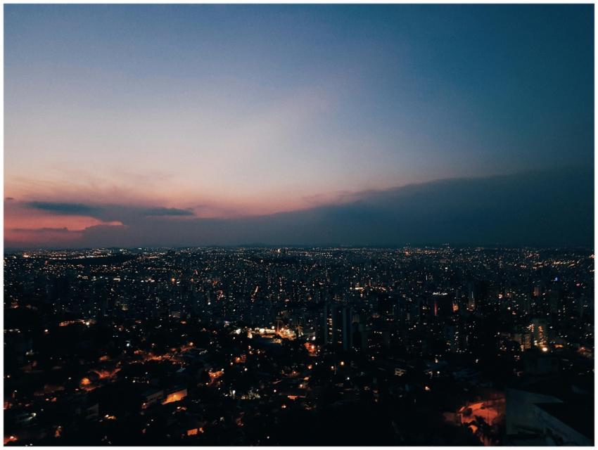 Stunning view of Belo Horizonte skyline at dusk wi