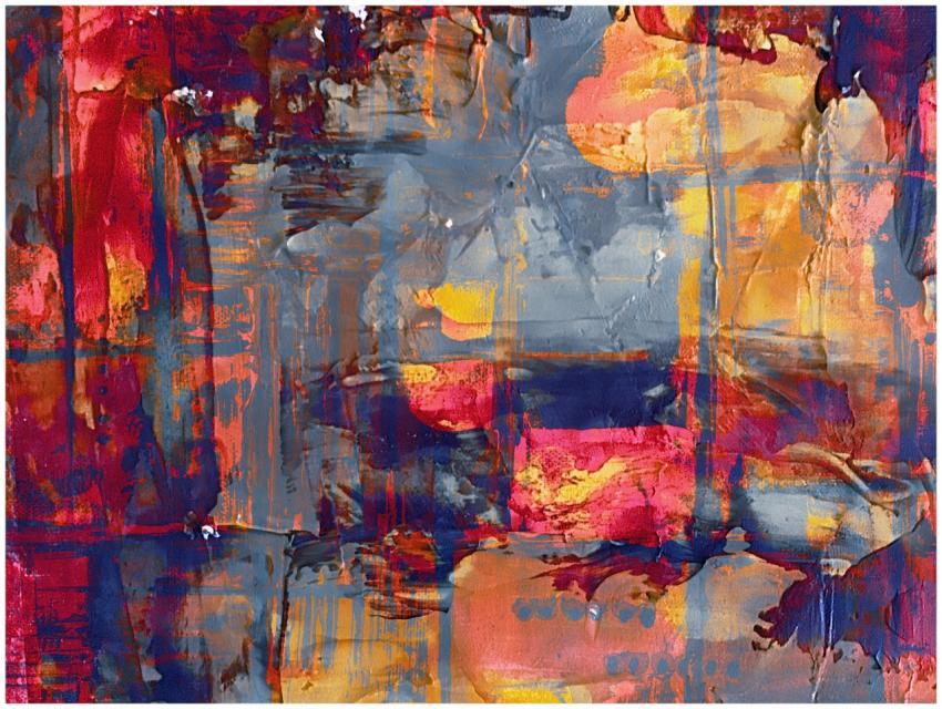 Dynamic abstract painting with vivid colors and ex