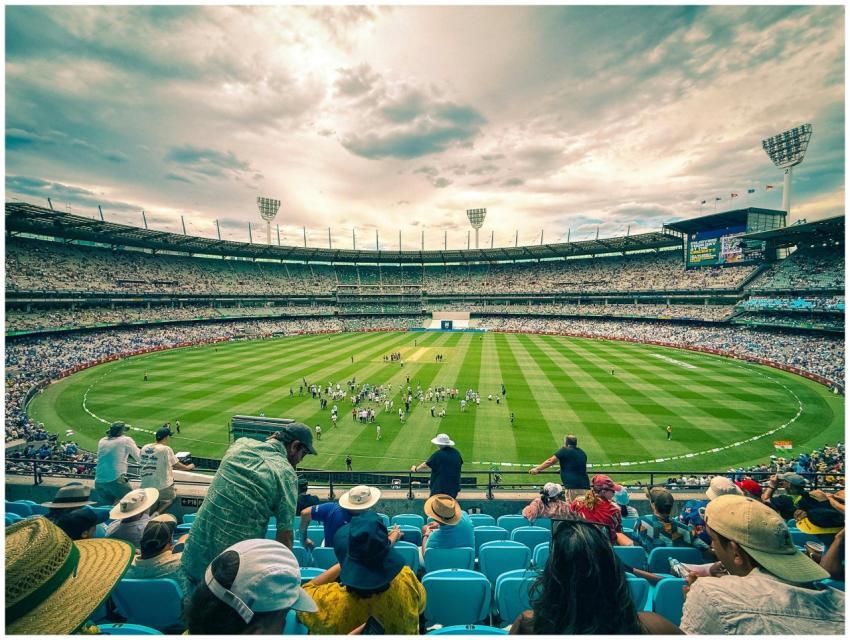 A lively cricket match at Melbourne Cricket Ground