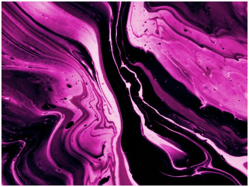 A dynamic abstract painting with swirling pink and