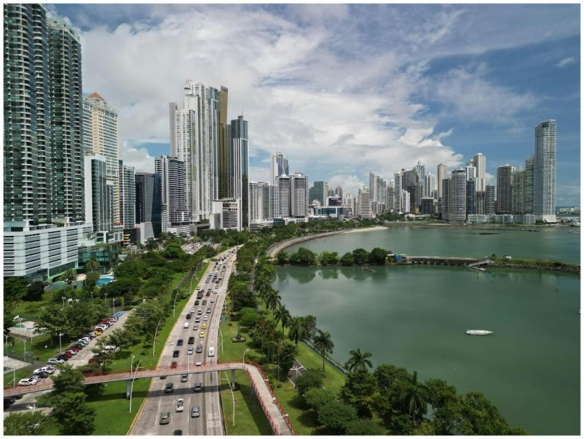Stunning aerial shot of Panama City's skyline with