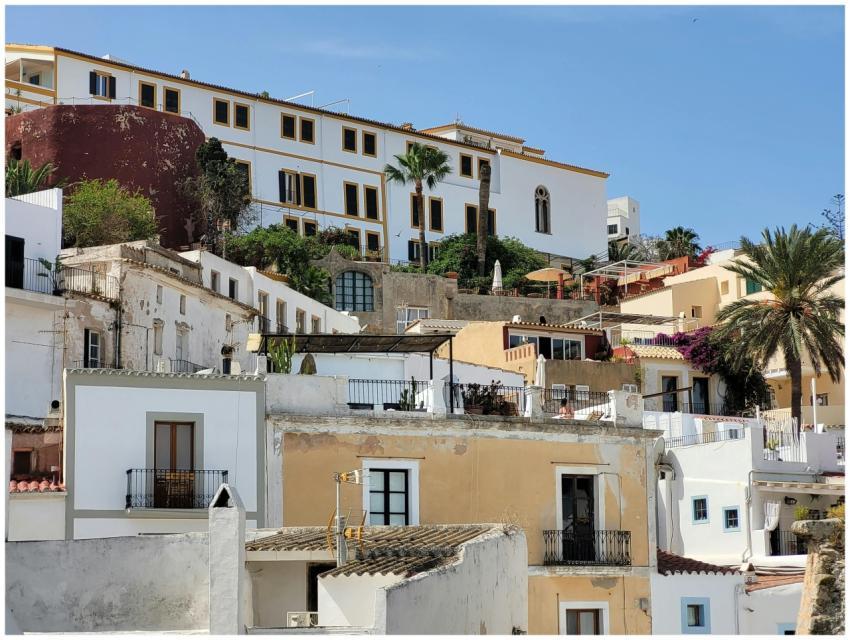 Charming view of Mediterranean-style buildings and