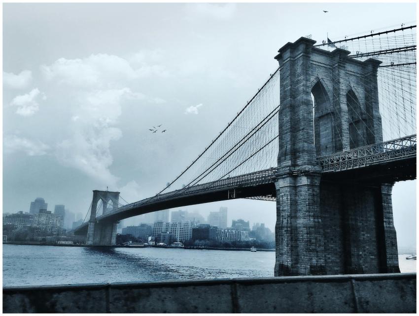Scenic view of the iconic Brooklyn Bridge against