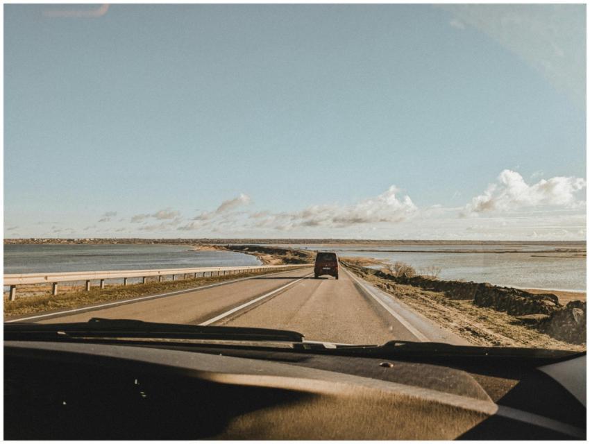 A serene drive along a coastal road in Odesa, capt