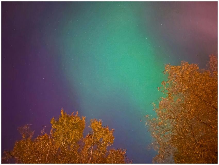 Capture of the vibrant northern lights illuminatin