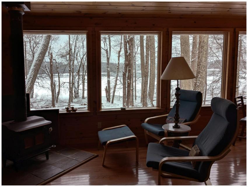Free stock photo of brown, cabin in woods, chairs