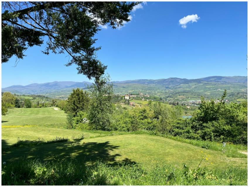 Beautiful landscape view of the green hills and co