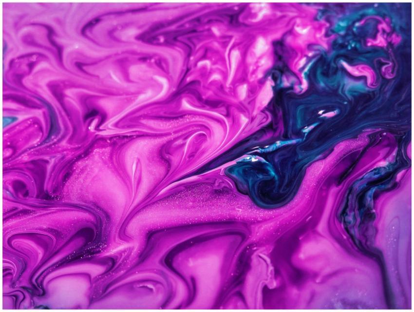Dynamic abstract painting with vibrant pink and vi