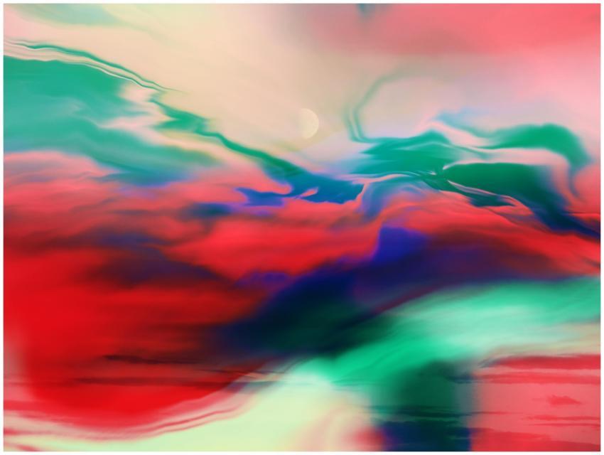 A vivid and dreamy abstract artwork with swirling